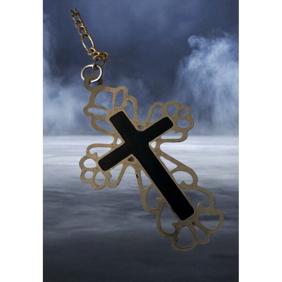 Vintage Catholic Rosary  17” Silver Beads Gold Tone Chain, Mary Medal & Crucifix - Picture 6 of 10